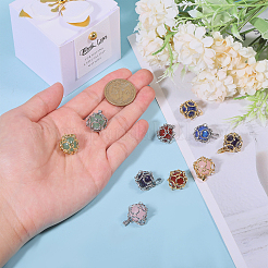 10Pcs 5 Styles Natural Green Aventurine & Rose Quartz & Lapis Lazuli & Amethyst & Carnelian Pendants&nbsp;PALLOY-GO00028