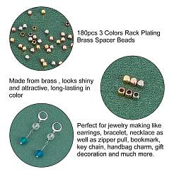 180Pcs 3 Colors Rack Plating Brass Spacer Beads&nbsp;KK-PH0003-39