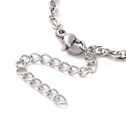 Non-Tarnish 304 Stainless Steel Rope Chain Bracelet for Men Women&nbsp;BJEW-E031-12P-02