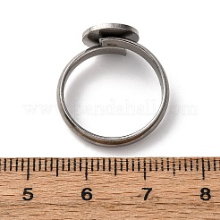 Adjustable 304 Stainless Steel Finger Rings Components&nbsp;STAS-L193-P01-10mm