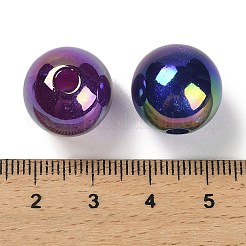 UV Plating Opaque Rainbow Iridescent Acrylic Beads&nbsp;SACR-R001-15A