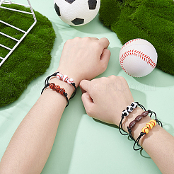 20Pcs 5 Styles Sport Theme Acrylic Beaded Bracelets for Men Women&nbsp;BJEW-GA0001-19