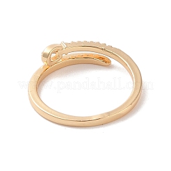 Brass Micro Pave Cubic Zirconia Open Cuff Rings&nbsp;RJEW-K263-07KCG