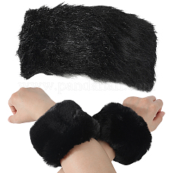 1 Pair Women Imitation Rabbit Hair Cuffs Oversleeve Arm Gloves&nbsp;AJEW-CY0001-61C