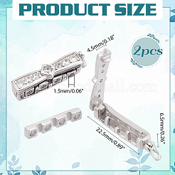 2pcs 925 Sterling Silver Rhinestone Clasps&nbsp;FIND-PH0020-99