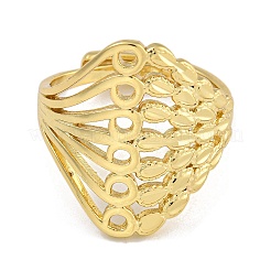 Hollow Brass Adjustable Rings&nbsp;RJEW-P127-06G