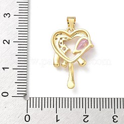 Brass Micro Pave Cubic Zirconia Pendants&nbsp;KK-H537-24C-G