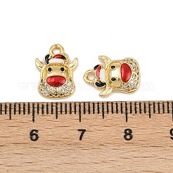 Brass Micro Pave Cubic Zirconia Charms&nbsp;KK-Z129-01G-03