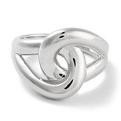 Rack Plating Knot Brass Open Cuff Rings&nbsp;RJEW-Z059-18P