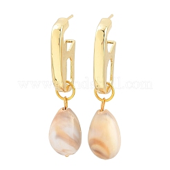 Brass Stud Dangle Earrings&nbsp;KK-CBA8324-17G