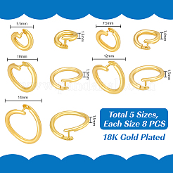40Pcs 5 Styles Brass Open Locking Jump Rings&nbsp;KK-PH0014-42