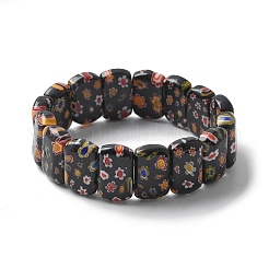 Handmade Millefiori Lampwork Beaded Stretch Bracelets for Men Women&nbsp;BJEW-G738-01A-02