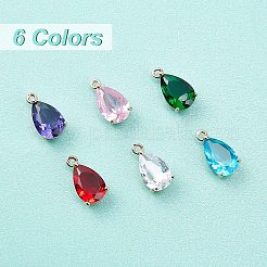 24Pcs 6 Colors Transparent Glass Charms&nbsp;GLAA-PH0001-28