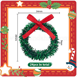Polyester with Iron Miniature Christmas wreath&nbsp;AJEW-WH0609-182A