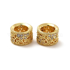 Rack Plating Brass Micro Pave Cubic Zirconia European Beads&nbsp;KK-C010-12