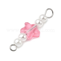11Pcs Glass & ABS Plastic Imitation Pearl Beaded Connector Charms&nbsp;PALLOY-JF04574