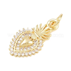 Valentine's Day Brass Micro Pave Clear Cubic Zirconia Pendants&nbsp;KK-D258-26G