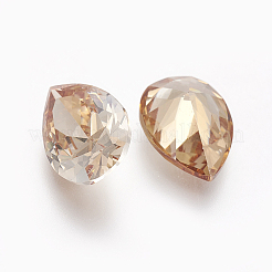 Electroplated Cubic Zirconia Pointed Back Cabochons&nbsp;ZIRC-I024-08