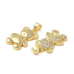 Brass Micro Pave Cubic Zirconia Pendants&nbsp;KK-M249-08G