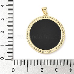 Brass Micro Pave Cubic Zirconia Resin Pendants&nbsp;KK-L239-047G-A