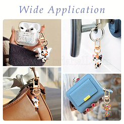 Cat Alloy Enamel Pendant Decorations&nbsp;HJEW-YW00054-01