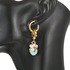 Alloy & Shell Pearl Dangle Earrings&nbsp;EJEW-JE07428