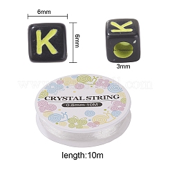 DIY 6mm Cube Bead Stretch Bracelet Kits for Children's Day&nbsp;DIY-YW0001-82