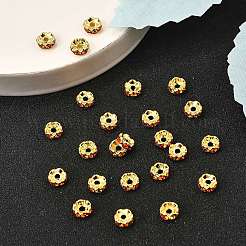 Brass Rhinestone Spacer Beads&nbsp;RB-A014-L6mm-20G