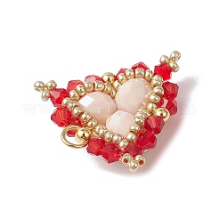 Glass Seed Beads Triangle Pendants&nbsp;PALLOY-MZ00452-02