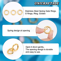 3Pcs 201 Stainless Steel Spring Gate Rings&nbsp;STAS-UN0048-38