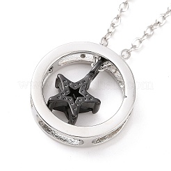 Cubic Zirconia Star Pendant Necklace&nbsp;NJEW-G073-01B-B