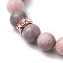 8.5mm Round Natural Pink Zebra Jasper Beaded Stretch Bracelets&nbsp;BJEW-JB10256-01