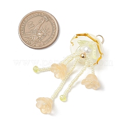 Glass Seed Beaded Jellyfish Big Pendants&nbsp;X-PALLOY-MZ01166-01