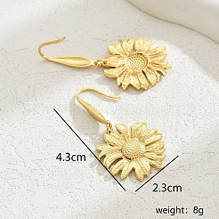 201 Stainless Steel Flower Dangle Earrings&nbsp;PY2290