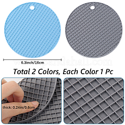 2Pcs 2 Colors Flat Round Silicone Non-slip Mat&nbsp;AJEW-GF0010-29