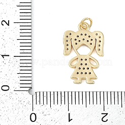Rack Plating Brass Micro Pave Cubic Zirconia Pendants&nbsp;KK-H509-30G