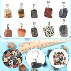 20Pcs 10 Styles Natural & Synthetic Mixed Gemstone Pendants&nbsp;G-FS0005-93P-02