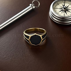 304 Stainless Steel with Glass Finger Rings for Men&nbsp;FS-WGAAEBE-01