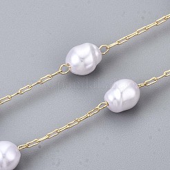 Handmade ABS Plastic Imitation Pearl Beads Chains&nbsp;CHC-T012-27LG
