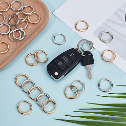32Pcs 2 Colors Alloy Spring Gate Rings&nbsp;FIND-CN0002-52