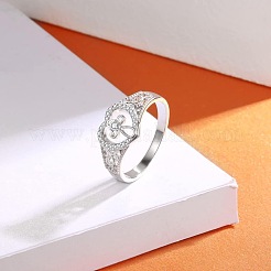 925 Sterling Silver Micro Pave Clear Cubic Zirconia Finger Rings for Women&nbsp;FS-WG35926-03
