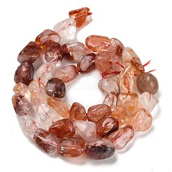 Natural Red Hematoid Quartz/Ferruginous Quartz Beads Strands&nbsp;G-P497-01E-54