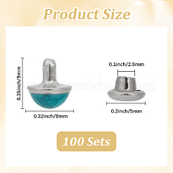 100Pcs Brass with Synthetic Turquoise Rivets&nbsp;KK-CL0001-01B