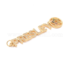 Eco-Friendly Brass Micro Pave Cubic Zirconia Pendants&nbsp;KK-K268-31G