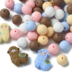 Silicone Focal Beads Alpaca/Round&nbsp;SIL-FS0001-13