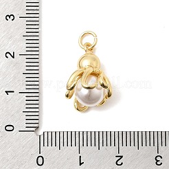 Brass & ABS Plastic Imitation Pearl Pendants&nbsp;KK-Z160-13G-01