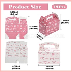 12Pcs 2 Colors White and Pink Bowknot Printed Paper Candy Tote Boxes&nbsp;ST-CJ0010-13