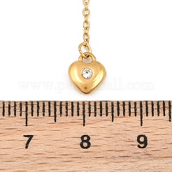 304 Stainless Steel Crystal Rhinestone Heart Long Tassel Y Necklaces for Women&nbsp;SA-CBA48C7-05G