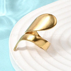 Irregular Twist 304 Stainless Steel Open Cuff Rings for Women&nbsp;RJEW-A091-0G