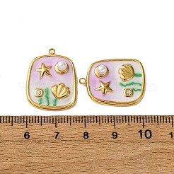 304 Stainless Steel Enamel Pendants&nbsp;X1-STAS-L299-18G-03